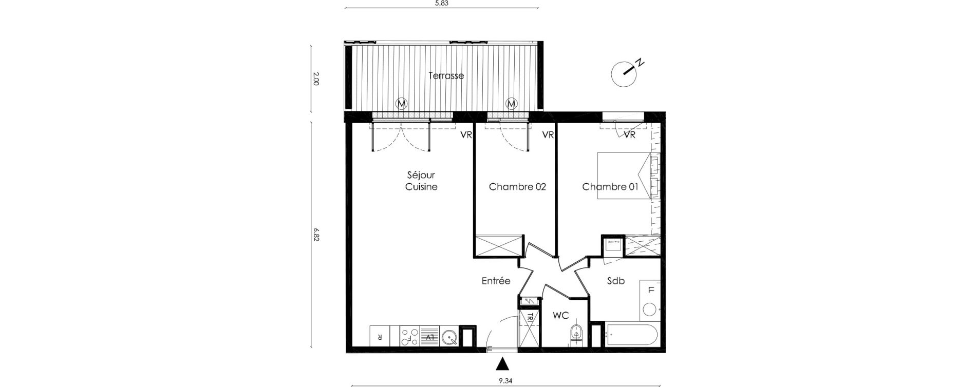 Appartement T3 de 61,90 m2 &agrave; Saint-Orens-De-Gameville L'or&eacute;e du bois