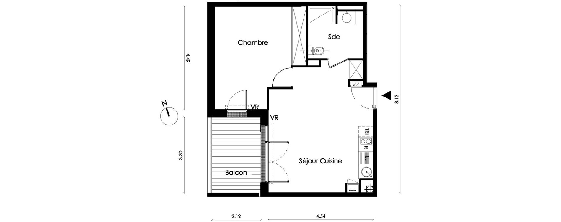 Appartement T2 de 44,20 m2 &agrave; Saint-Orens-De-Gameville L'or&eacute;e du bois