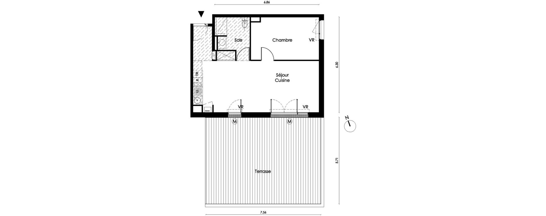 Appartement T2 de 49,80 m2 &agrave; Saint-Orens-De-Gameville L'or&eacute;e du bois