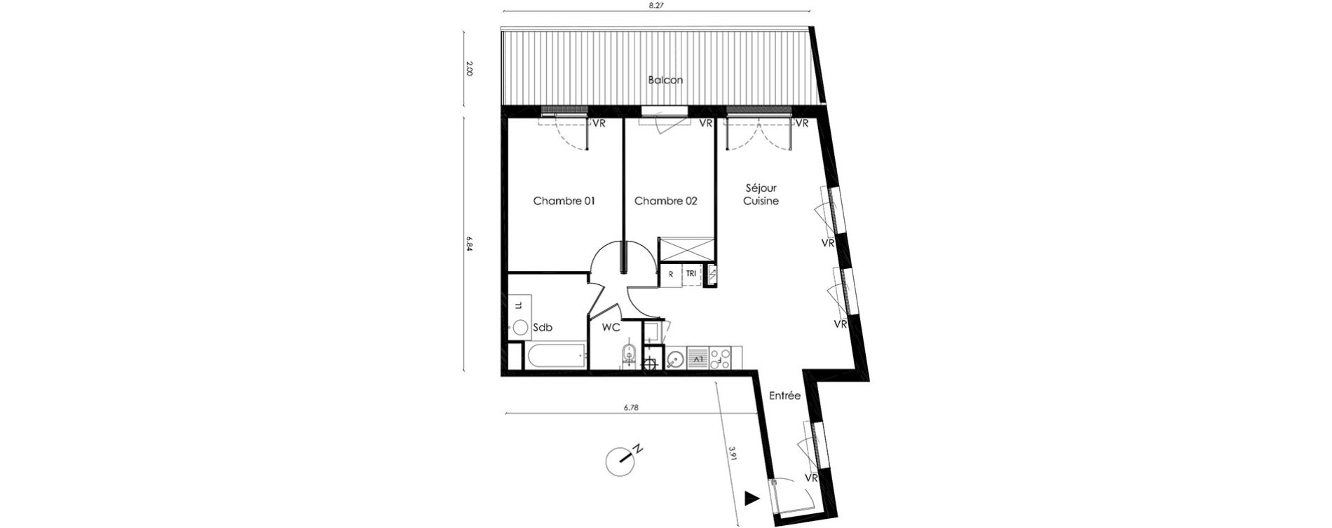 Appartement T3 de 63,50 m2 &agrave; Saint-Orens-De-Gameville L'or&eacute;e du bois