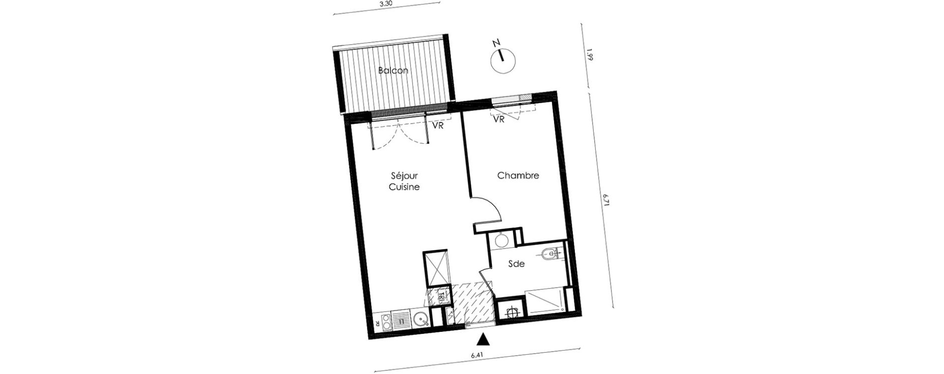 Appartement T2 de 40,20 m2 &agrave; Saint-Orens-De-Gameville L'or&eacute;e du bois