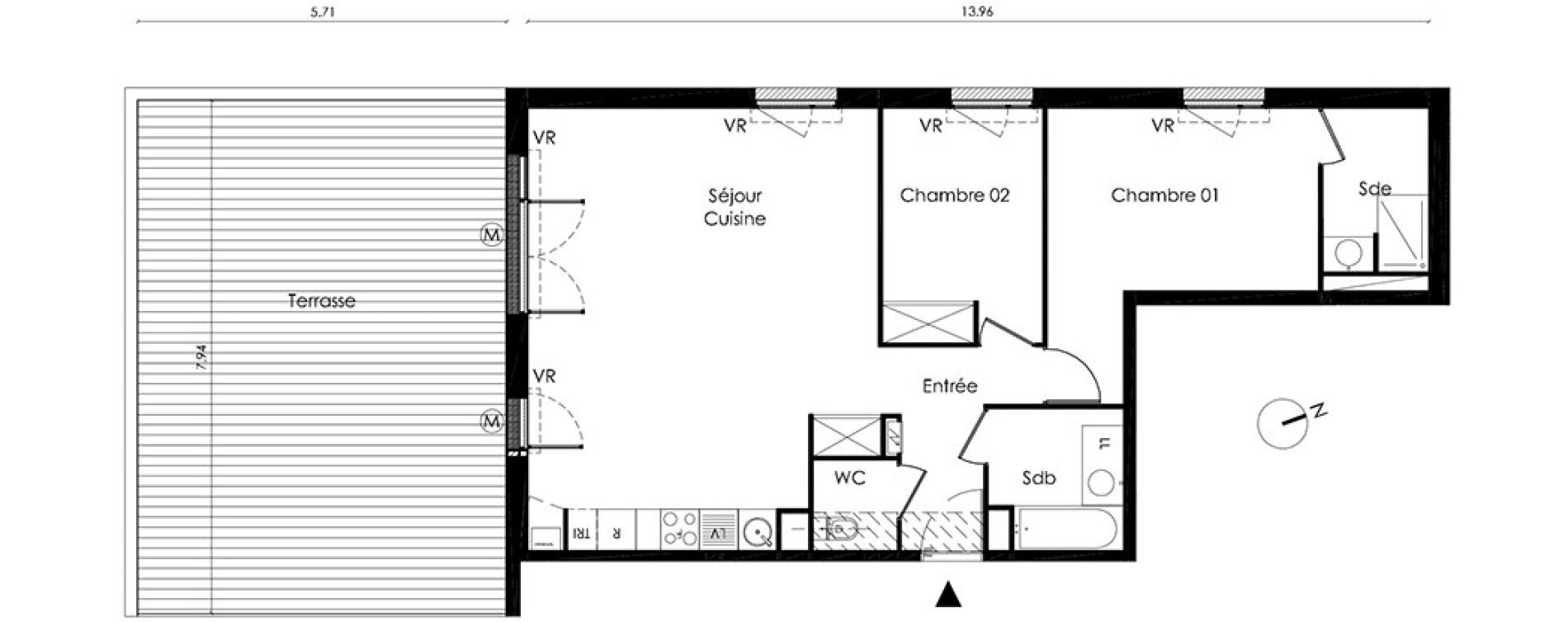 Appartement T3 de 74,30 m2 &agrave; Saint-Orens-De-Gameville L'or&eacute;e du bois