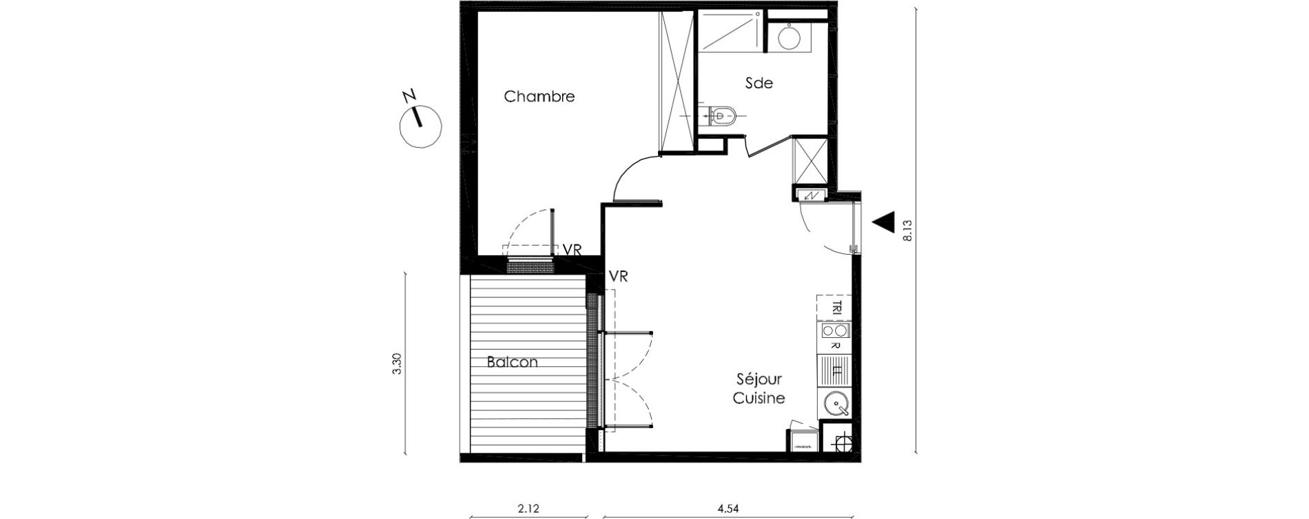 Appartement T2 de 44,20 m2 &agrave; Saint-Orens-De-Gameville L'or&eacute;e du bois