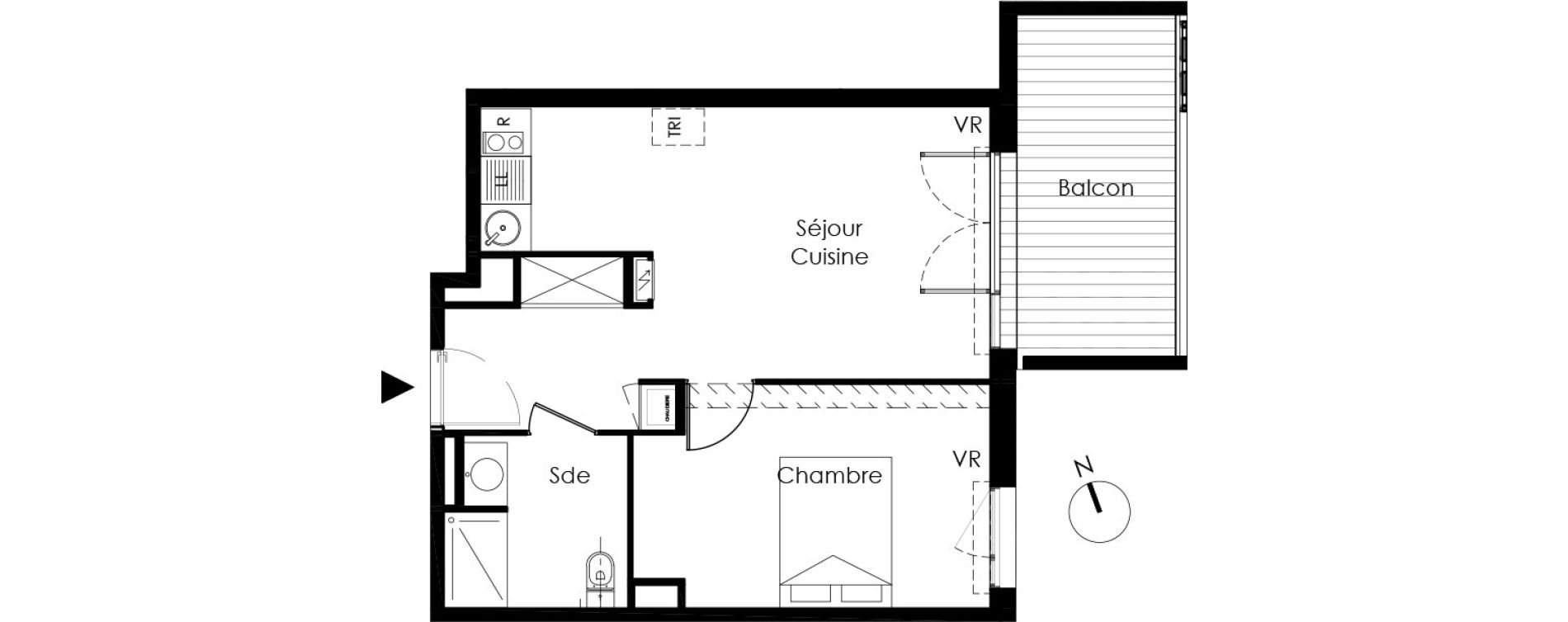 Appartement T2 de 40,40 m2 &agrave; Saint-Orens-De-Gameville L'or&eacute;e du bois