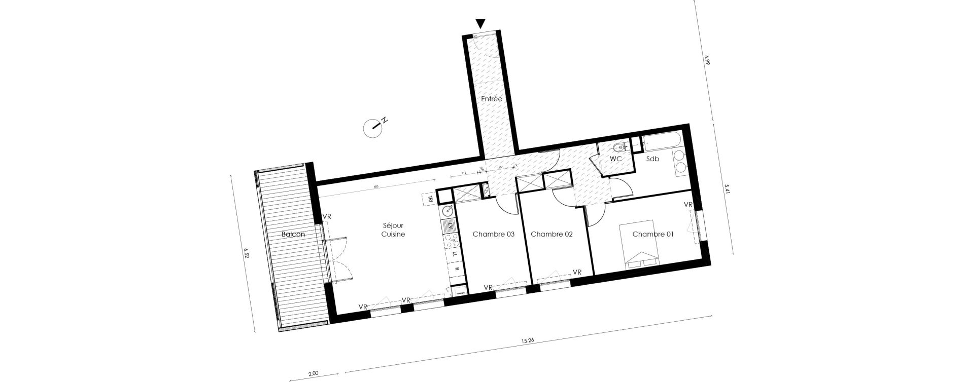 Appartement T4 de 86,80 m2 &agrave; Saint-Orens-De-Gameville L'or&eacute;e du bois