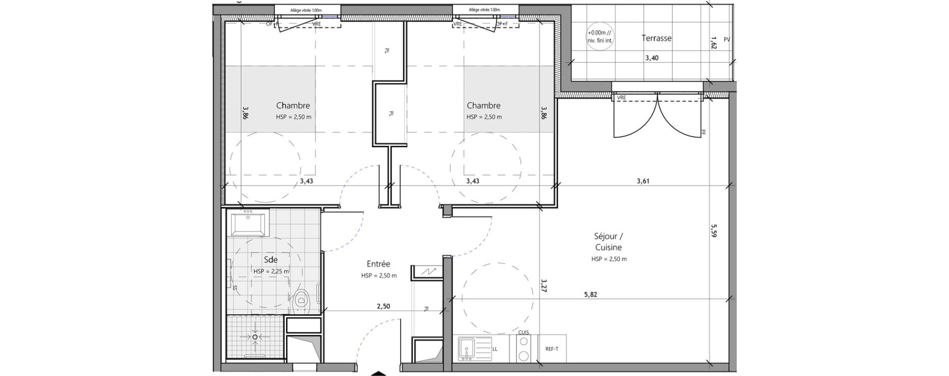 Appartement T3 meubl&eacute; de 67,00 m2 &agrave; Saux-Et-Pomar&egrave;de Centre