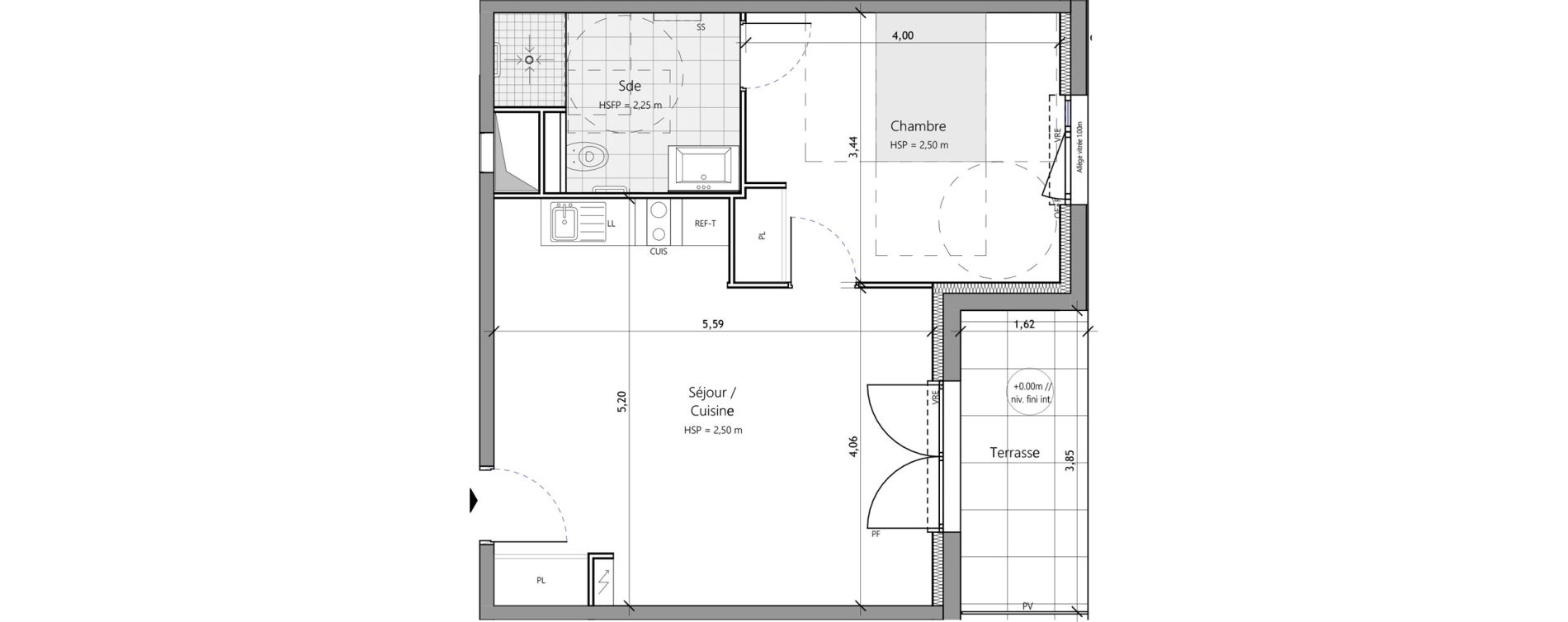 Appartement T2 meubl&eacute; de 46,00 m2 &agrave; Saux-Et-Pomar&egrave;de Centre