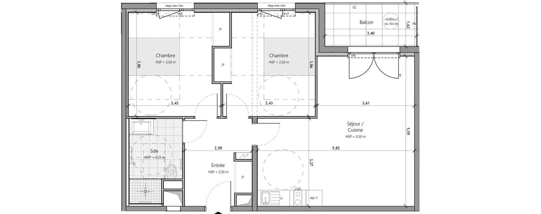 Appartement T3 meubl&eacute; de 67,20 m2 &agrave; Saux-Et-Pomar&egrave;de Centre