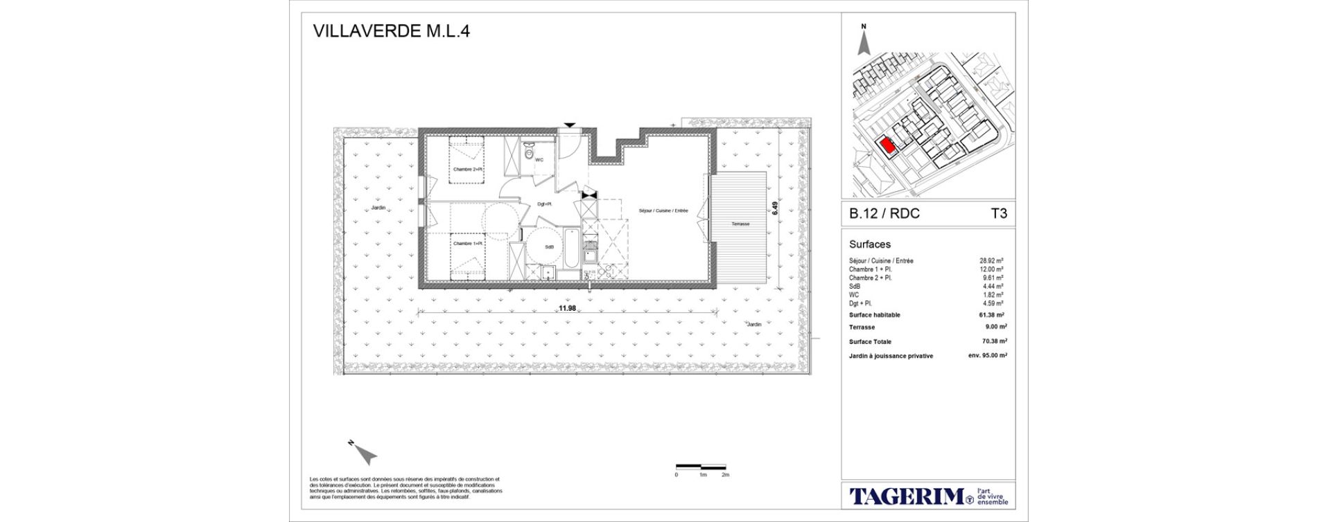 Appartement T3 de 61,38 m2 à Seilh Centre