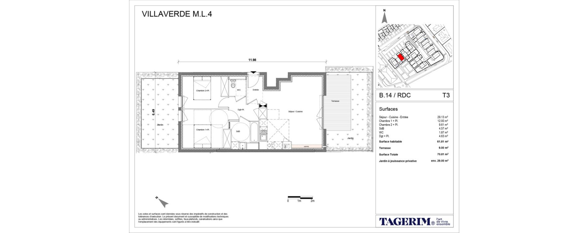 Appartement T3 de 61,81 m2 &agrave; Seilh Centre