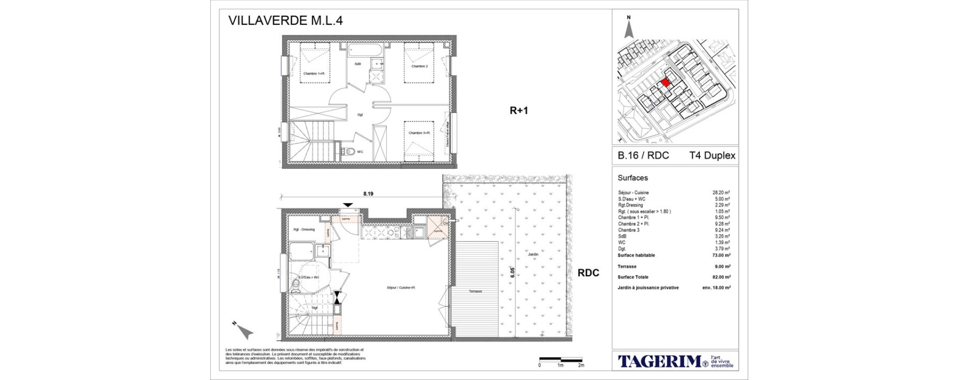 Duplex T4 de 73,00 m2 &agrave; Seilh Centre
