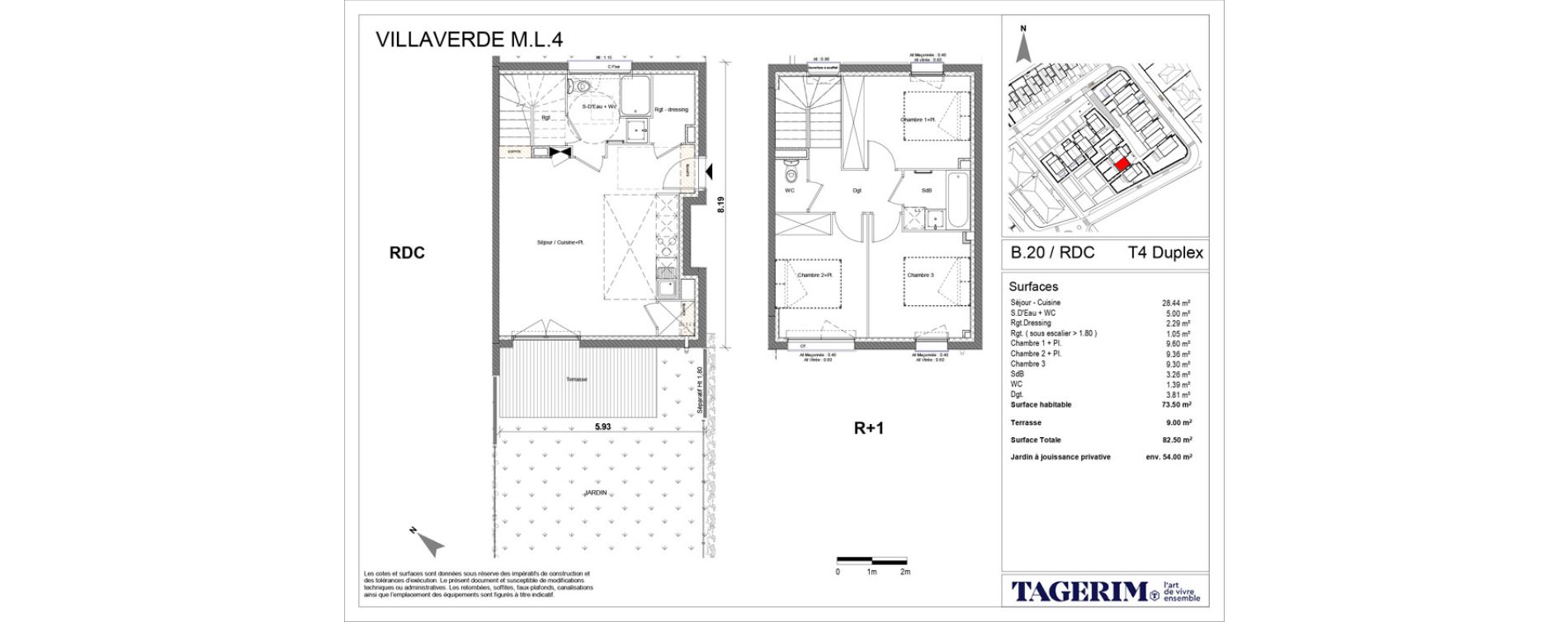 Duplex T4 de 73,50 m2 &agrave; Seilh Centre