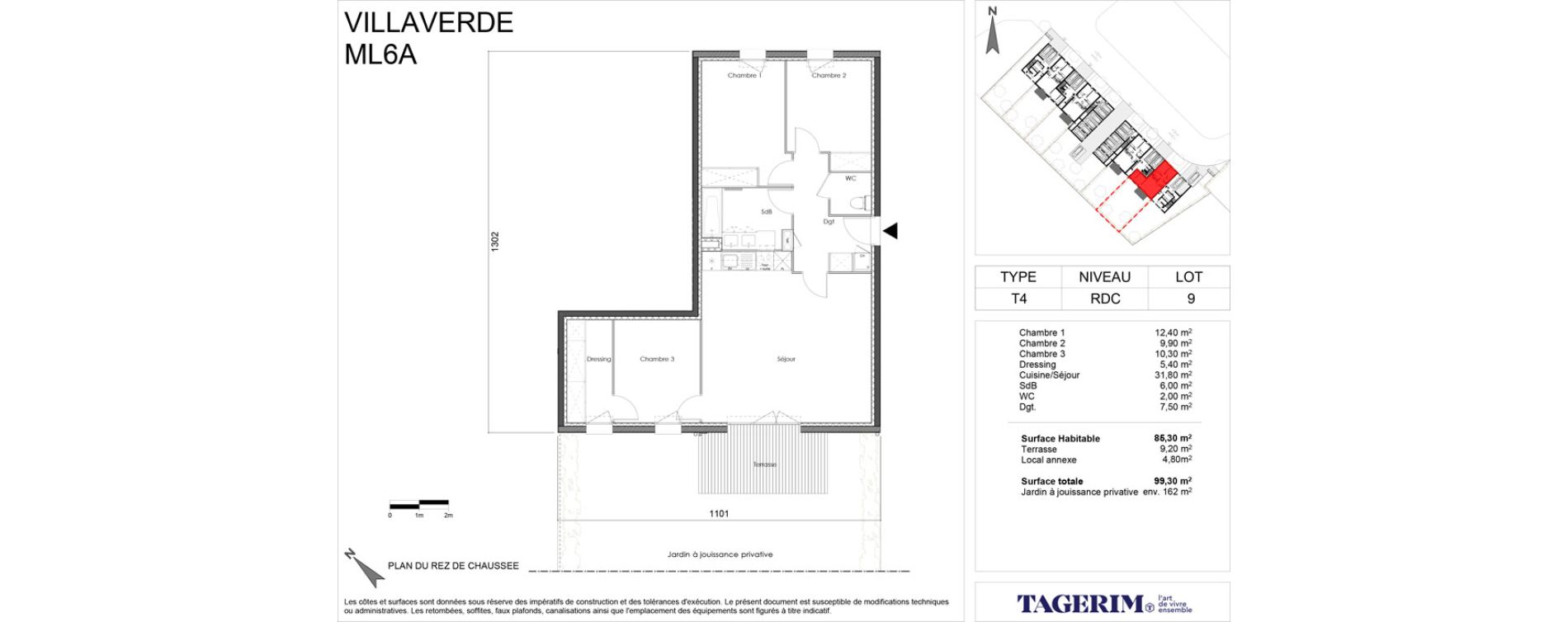 Appartement T4 de 85,30 m2 &agrave; Seilh Centre