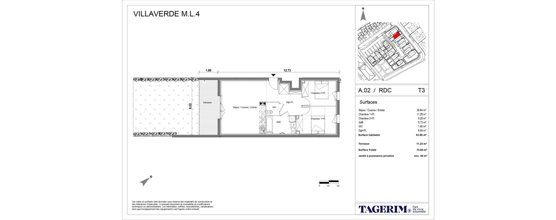 Appartement T3 de 63,68 m2 &agrave; Seilh Centre