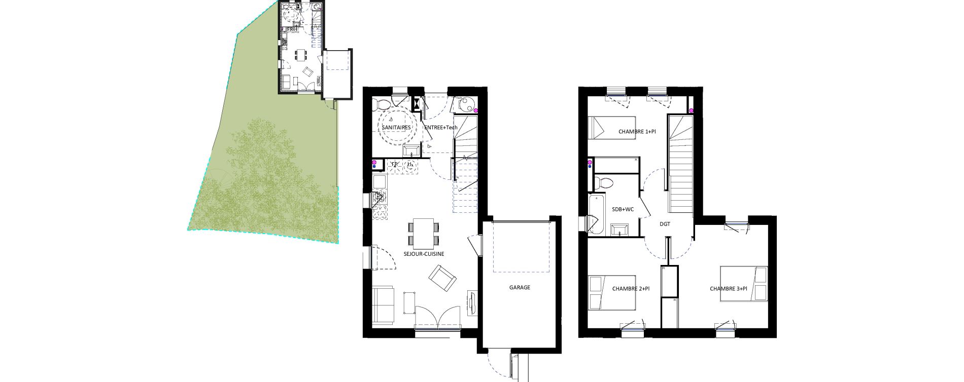 Maison T4 de 80,45 m2 &agrave; Seysses Centre