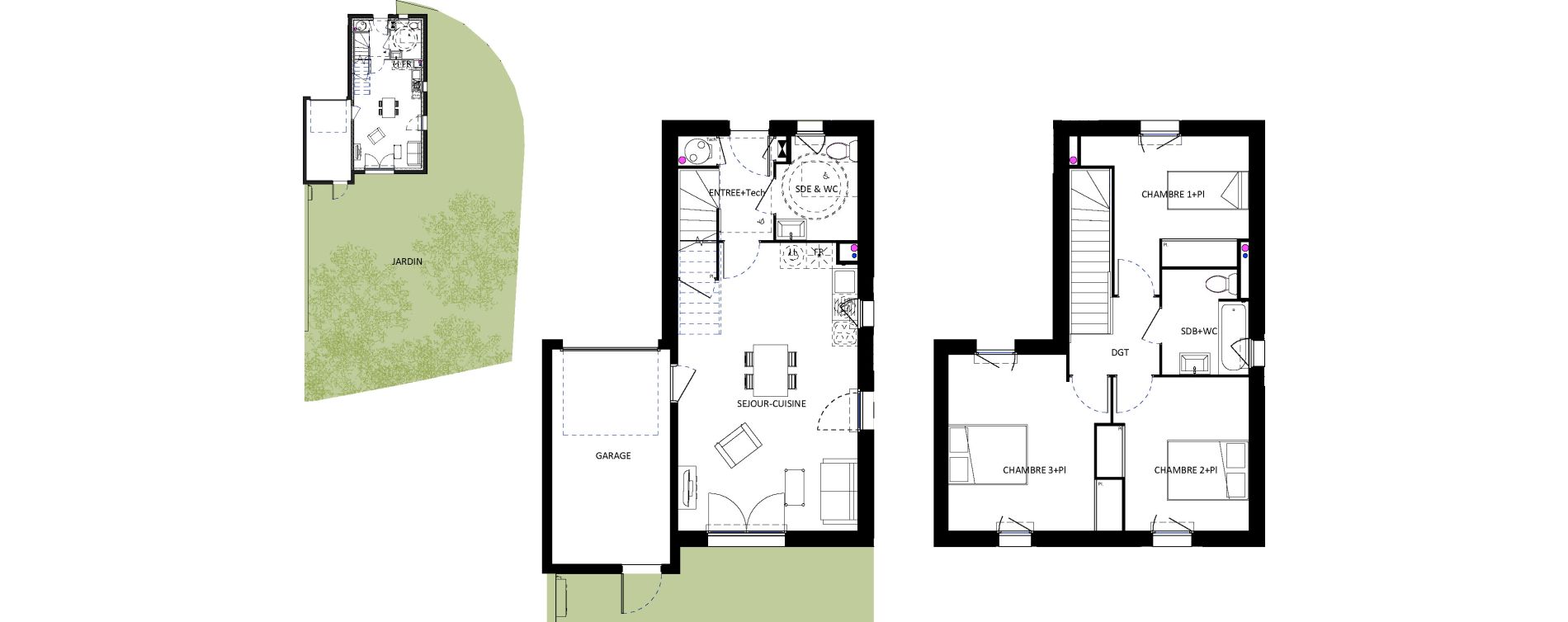 Maison T4 de 80,40 m2 &agrave; Seysses Centre