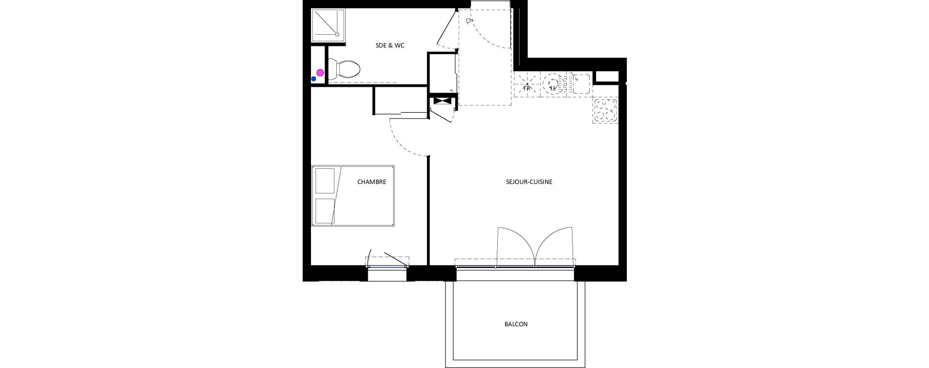 Appartement T2 de 37,00 m2 &agrave; Seysses Centre