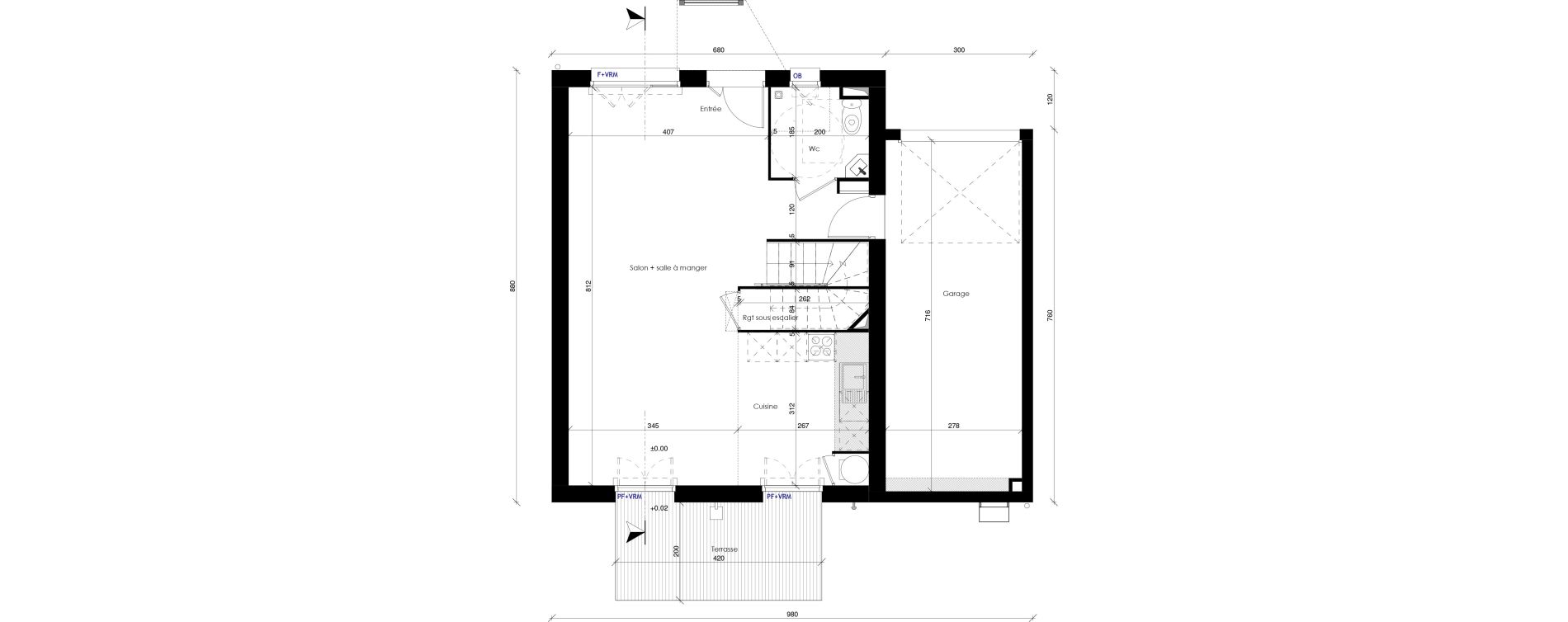 Maison T5 de 110,65 m2 &agrave; Seysses Terrasse de la saudrune