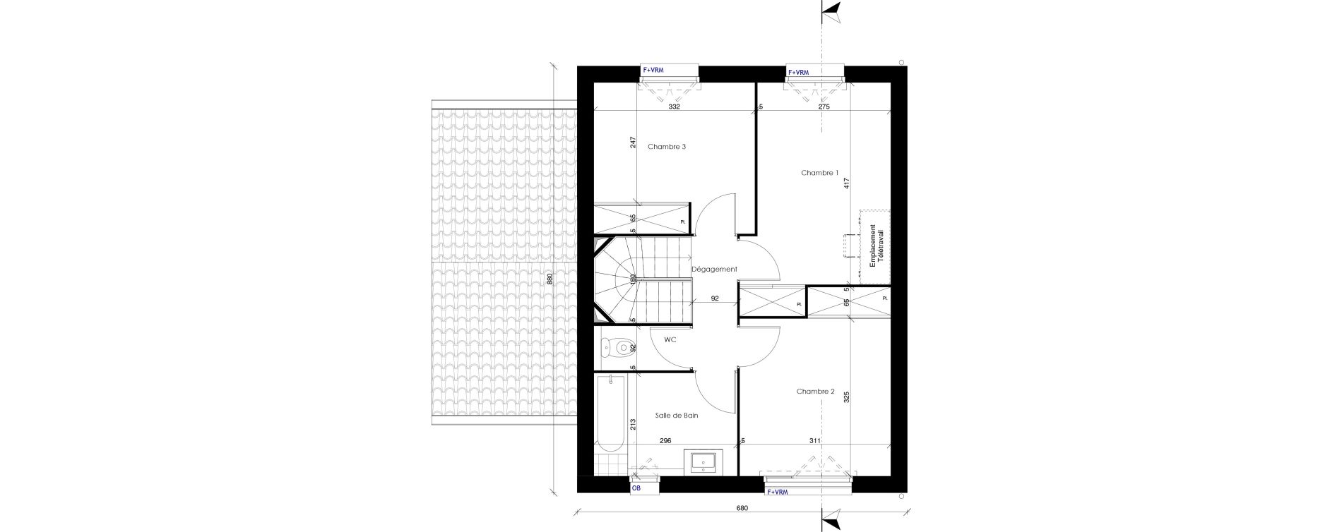 Maison T4 de 91,00 m2 &agrave; Seysses Terrasse de la saudrune