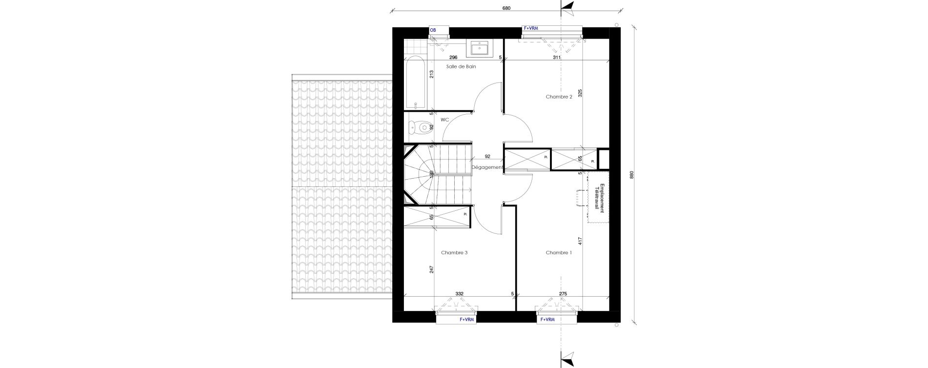 Maison T4 de 91,00 m2 &agrave; Seysses Terrasse de la saudrune