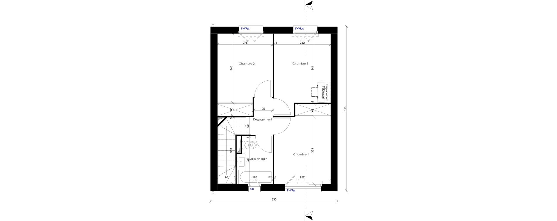 Maison T4 de 76,15 m2 &agrave; Seysses Terrasse de la saudrune