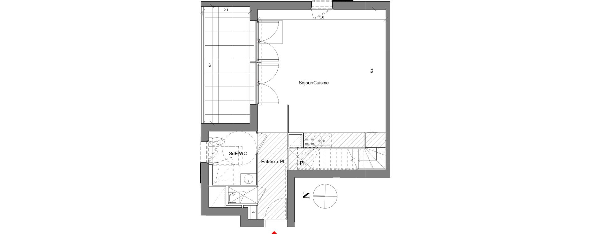 Duplex T4 de 84,20 m2 &agrave; Toulouse Croix daurade