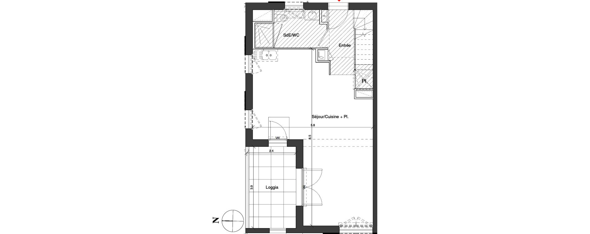 Duplex T4 de 83,70 m2 &agrave; Toulouse Croix daurade