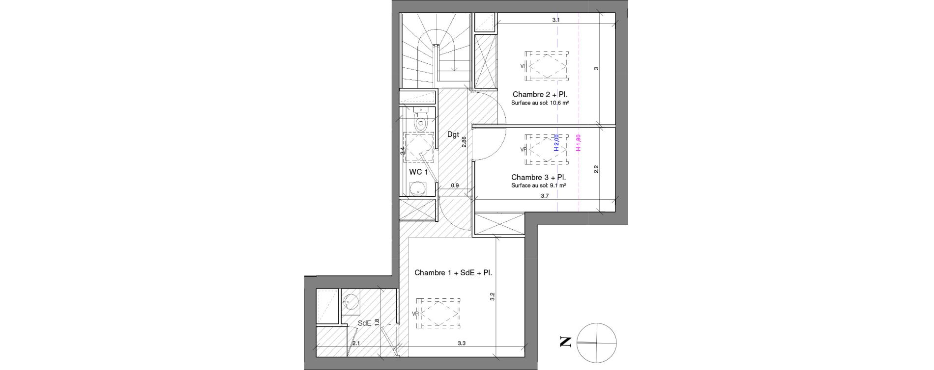 Appartement T4 de 77,20 m2 &agrave; Toulouse Croix daurade