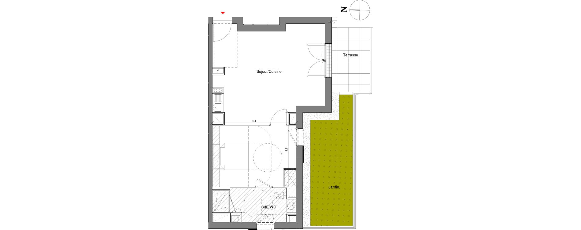 Appartement T2 de 48,80 m2 &agrave; Toulouse Croix daurade