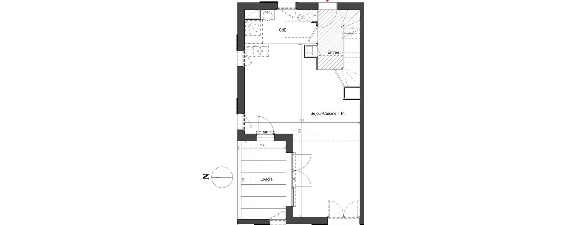 Duplex T4 de 85,80 m2 &agrave; Toulouse Croix daurade