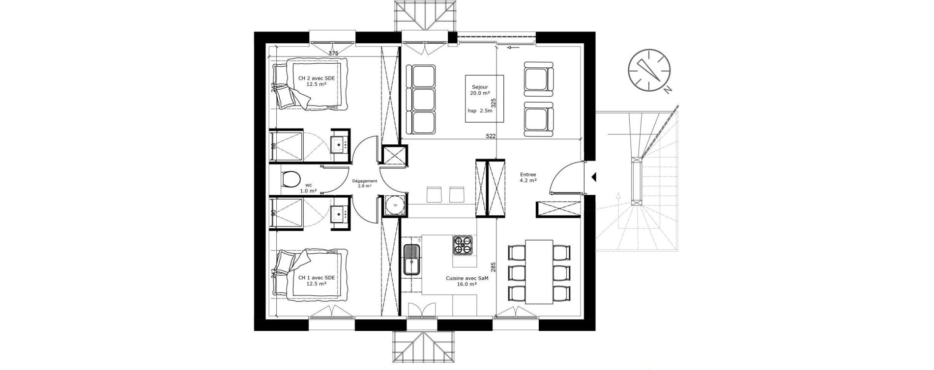 Appartement T3 de 69,00 m2 &agrave; Toulouse P&eacute;riole