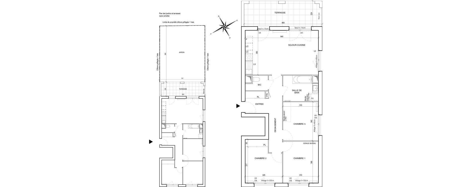 Appartement T4 de 78,61 m2 &agrave; Toulouse Malep&egrave;re