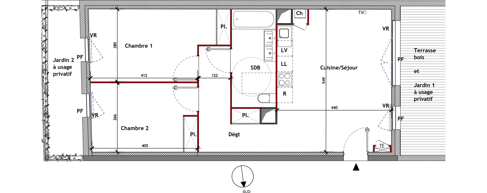 Appartement T3 de 61,58 m2 &agrave; Toulouse Croix daurade