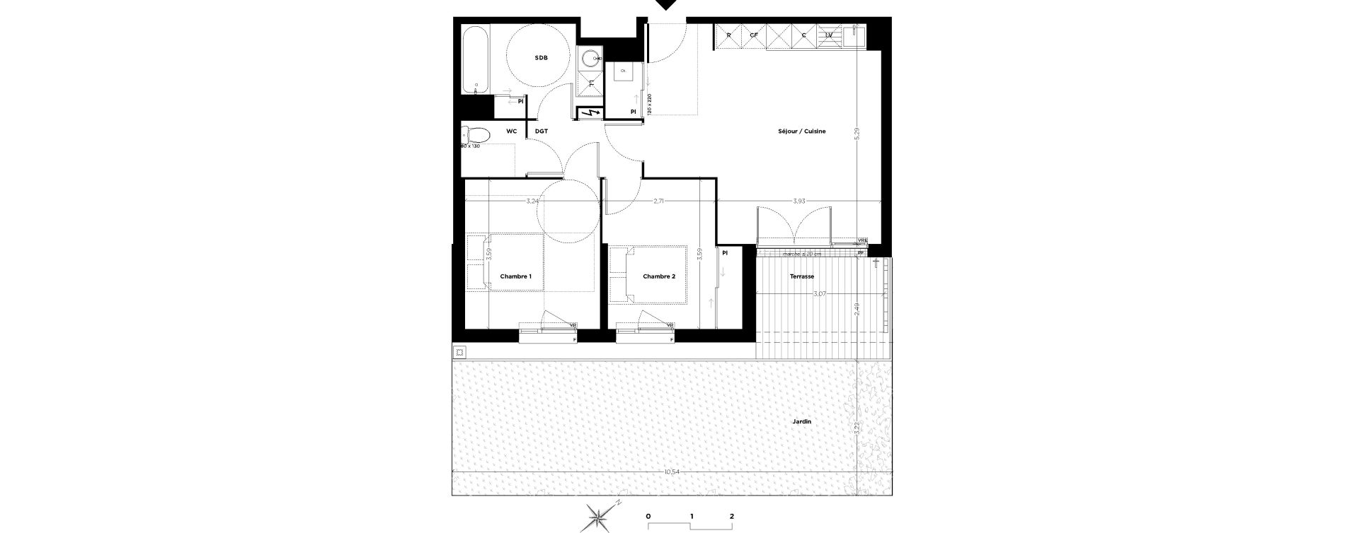 Appartement T3 de 63,25 m2 &agrave; Toulouse Croix daurade