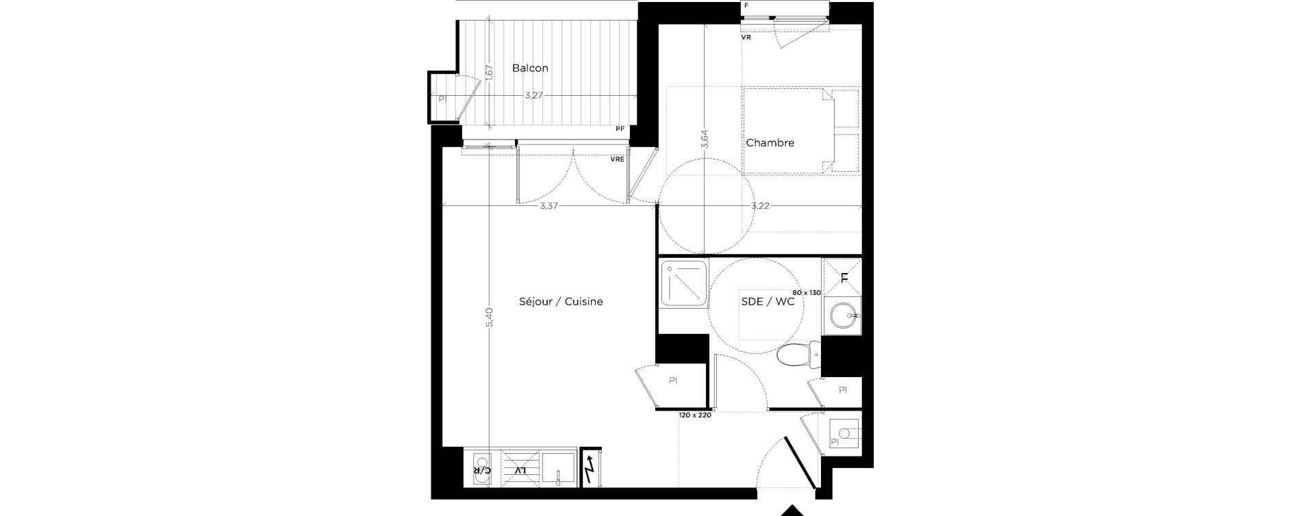 Appartement T2 de 40,01 m2 &agrave; Toulouse Croix daurade
