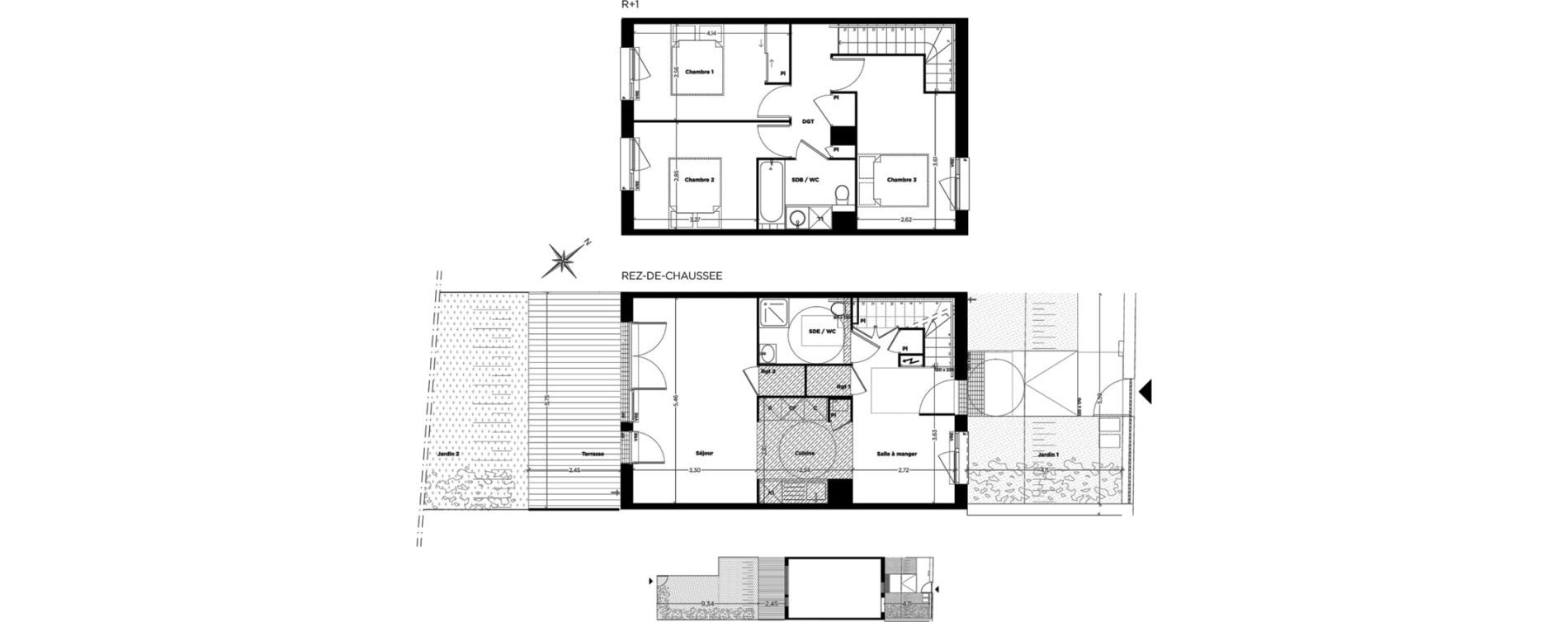 Maison T4 de 84,50 m2 &agrave; Toulouse Croix daurade