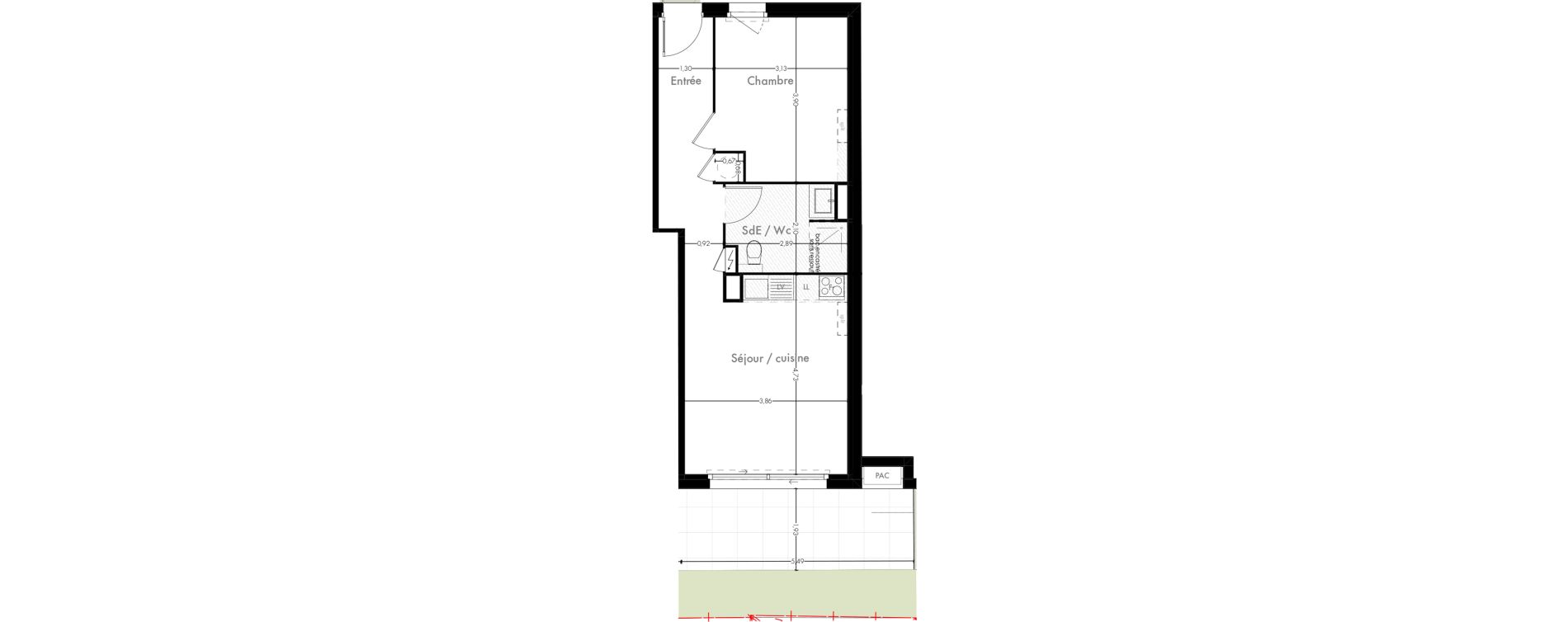Appartement T2 de 43,45 m2 &agrave; Toulouse Marengo