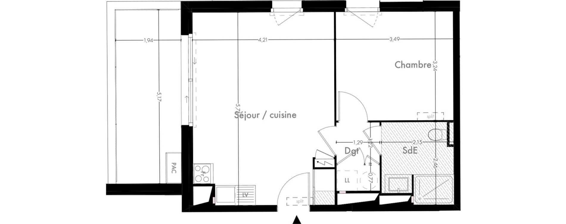 Appartement T2 de 42,28 m2 &agrave; Toulouse Marengo