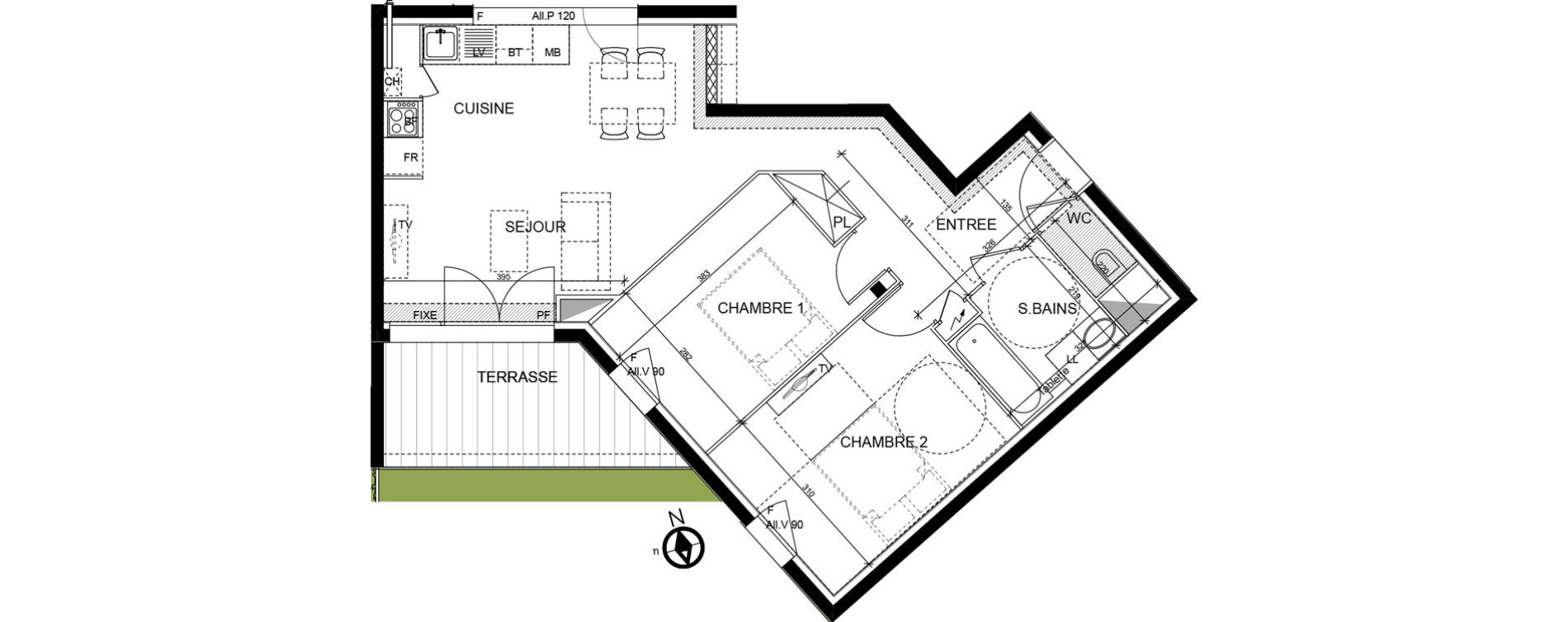 Appartement T3 de 63,80 m2 &agrave; Toulouse Lardenne