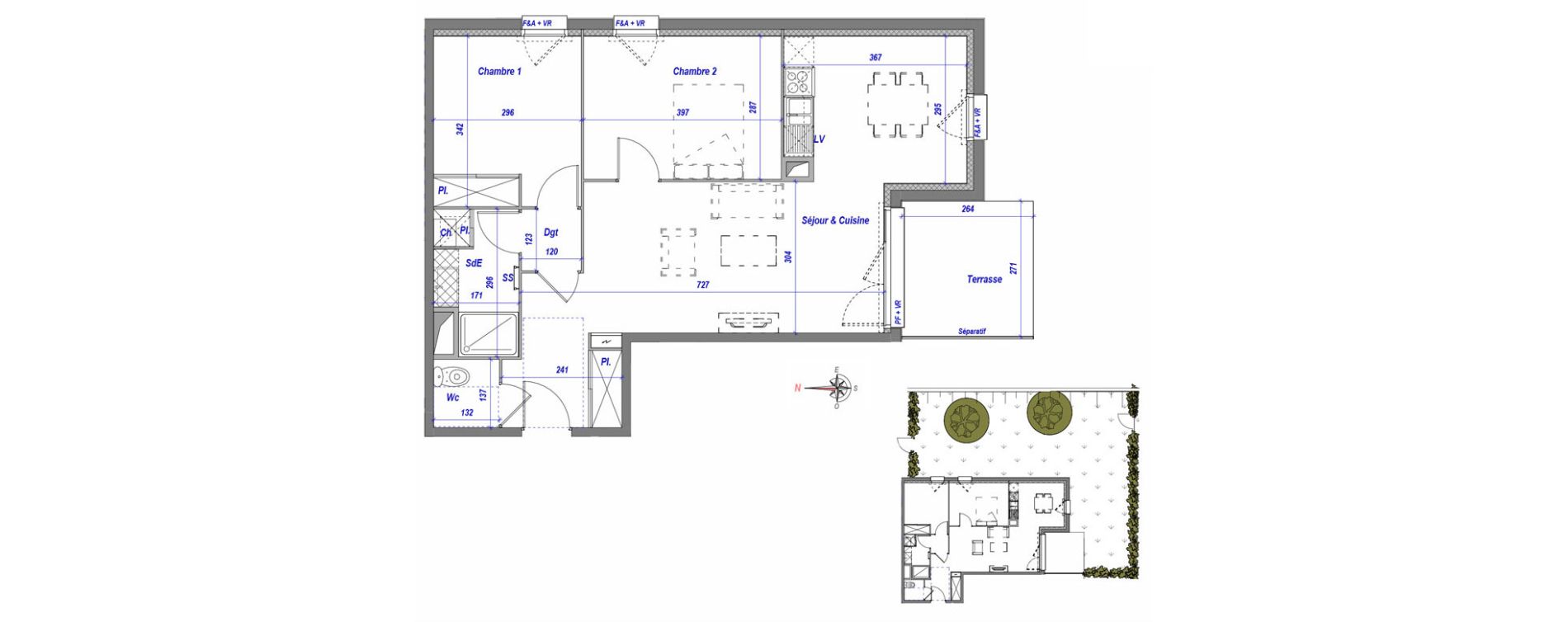 Appartement T3 de 63,67 m2 &agrave; Toulouse Croix daurade