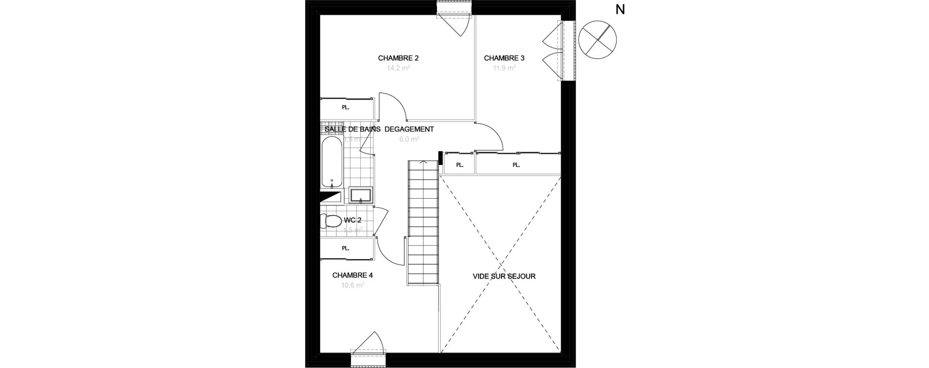 Duplex T5 de 123,30 m2 &agrave; Toulouse Saint-martin-du-touch