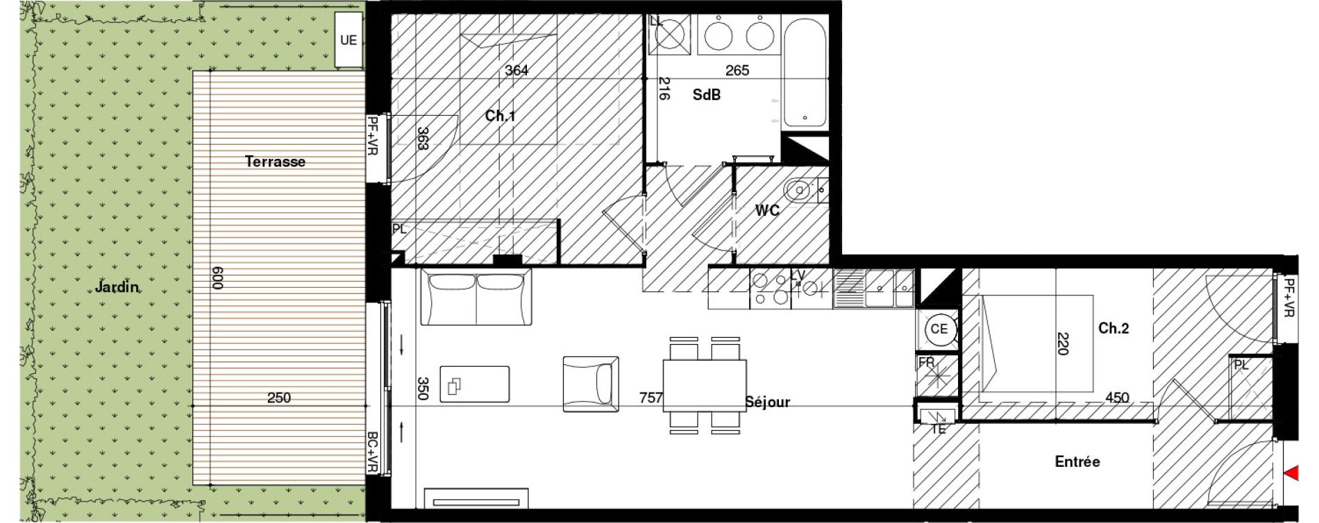 Appartement T3 de 65,88 m2 &agrave; Toulouse Lardenne
