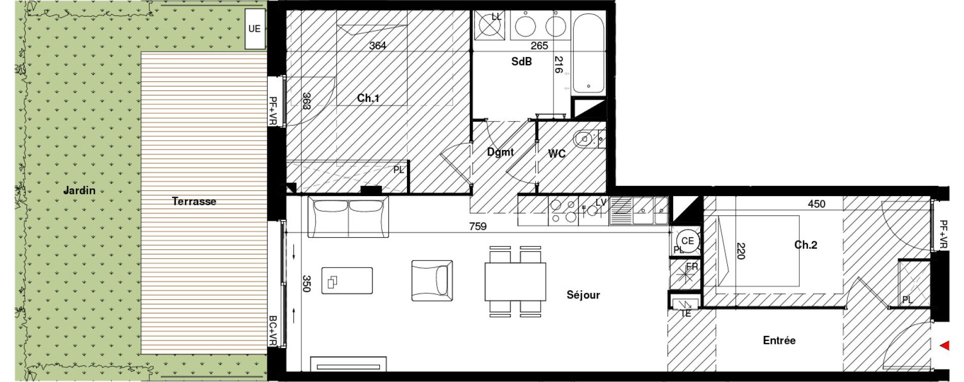Appartement T3 de 65,88 m2 &agrave; Toulouse Lardenne