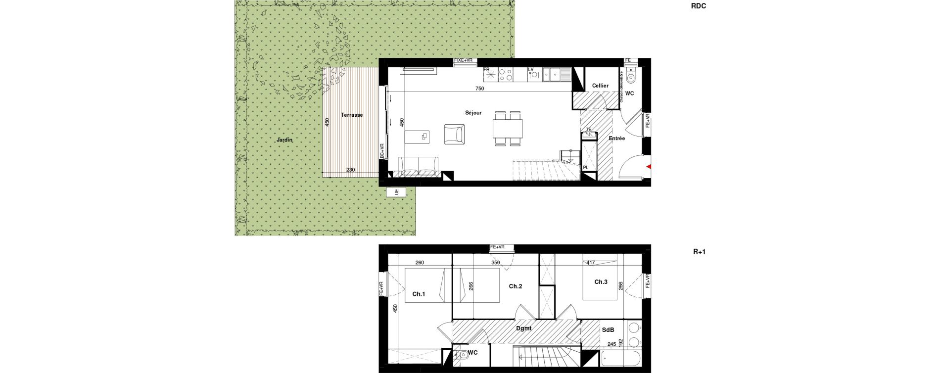 Villa T4 de 87,23 m2 &agrave; Toulouse Lardenne
