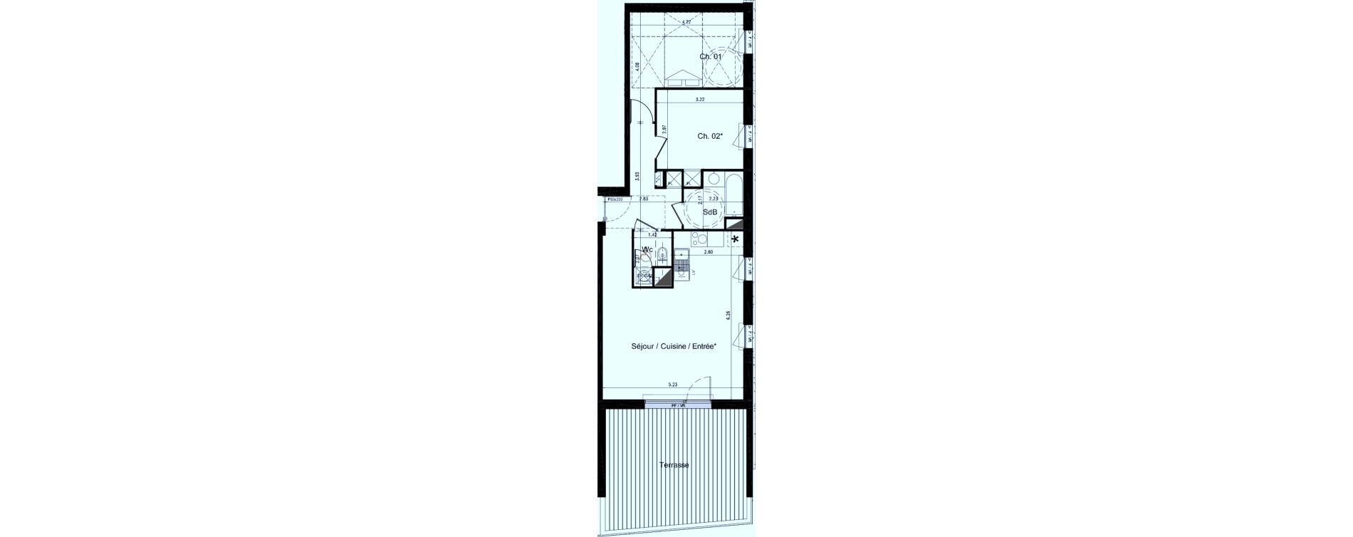 Appartement T3 de 65,80 m2 &agrave; Toulouse Pech david