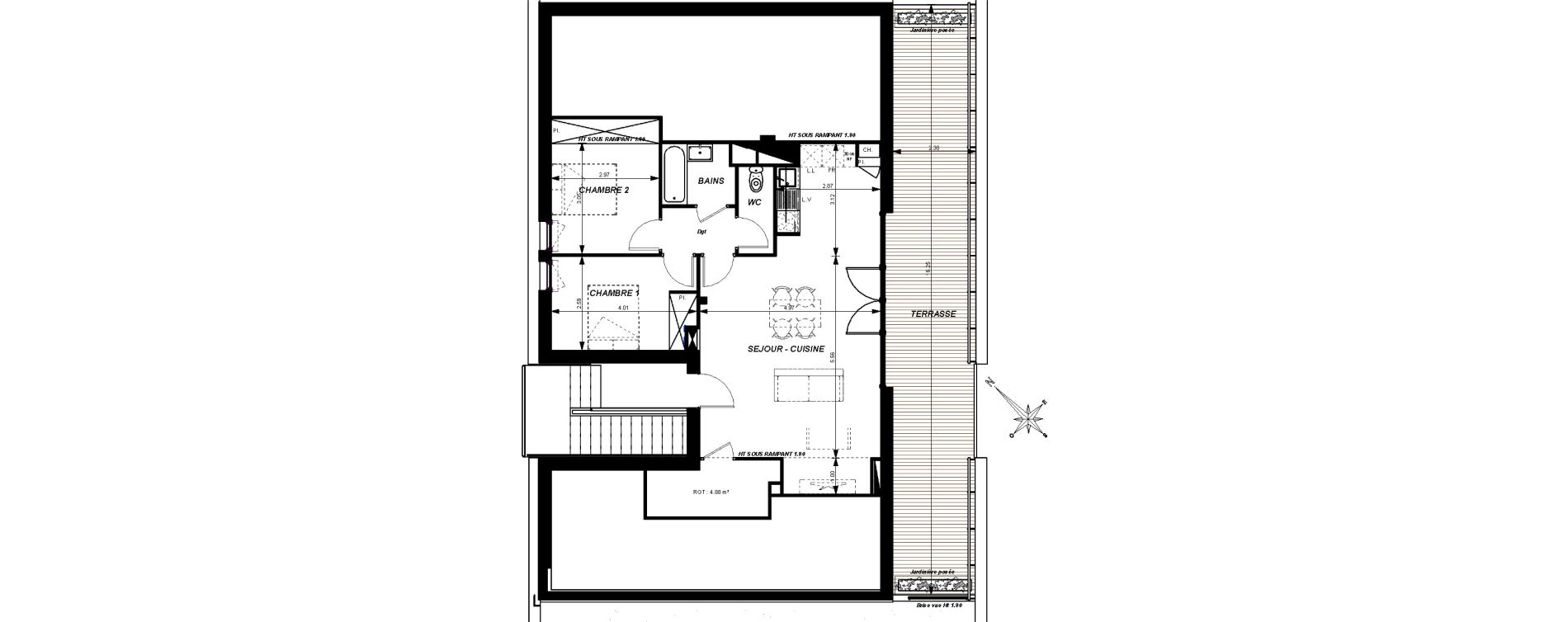 Appartement T3 de 63,78 m2 &agrave; Toulouse Croix daurade