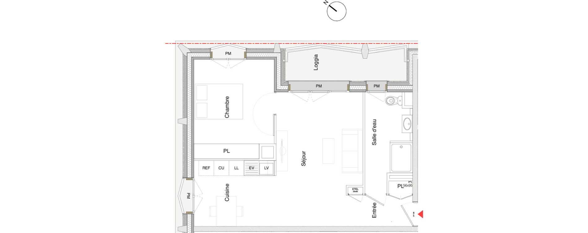Appartement T2 de 48,50 m2 &agrave; Toulouse Saint-martin-du-touch