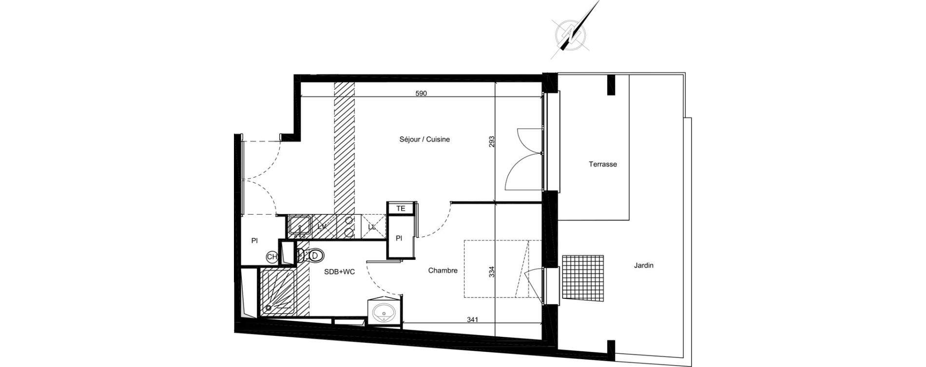Appartement T2 de 40,50 m2 &agrave; Toulouse Nicol