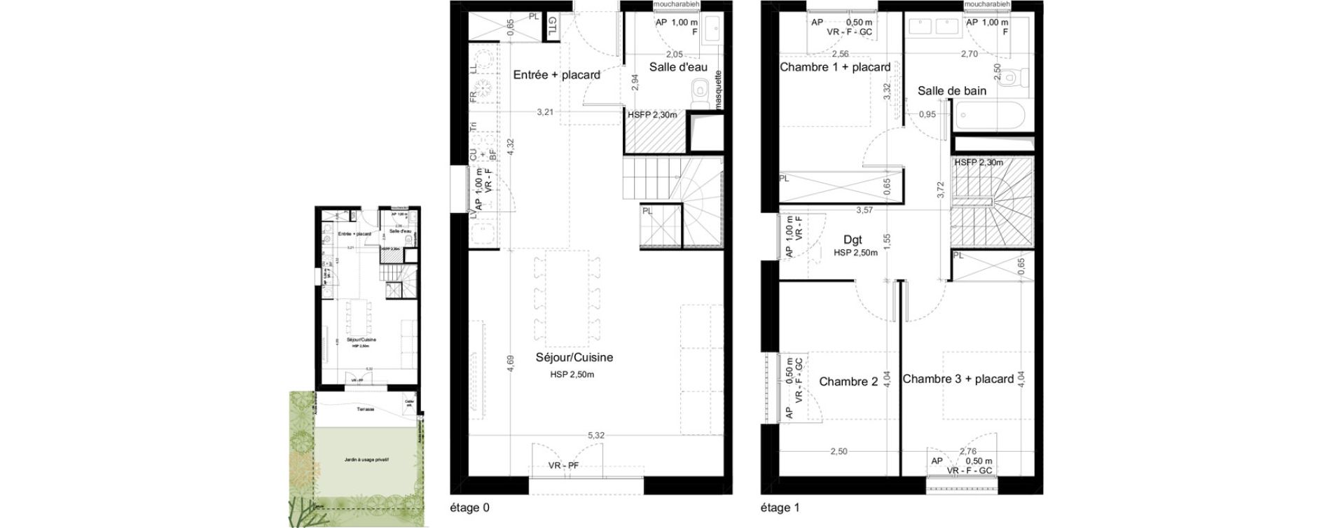 Duplex T4 de 92,90 m2 &agrave; Toulouse Malep&egrave;re