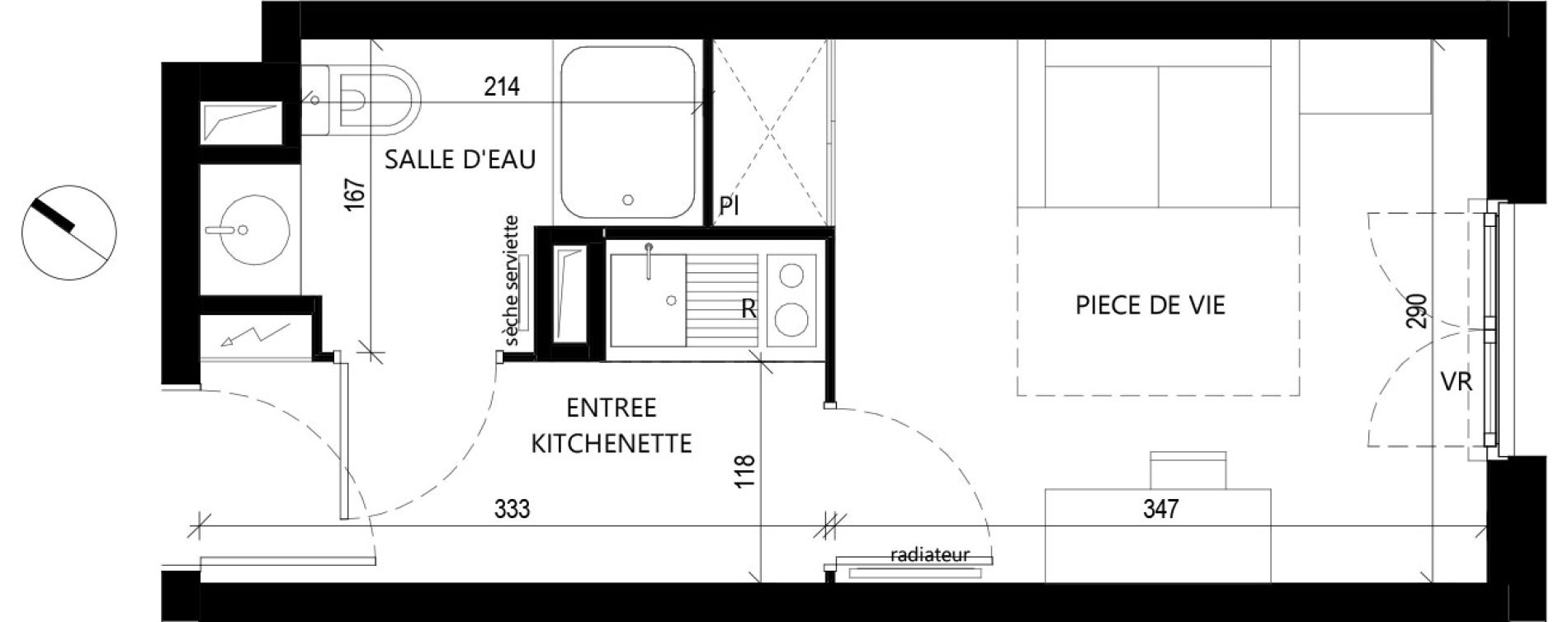 Studio de 18,72 m2 &agrave; Toulouse Rangueil